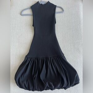 Zara Black Ribbed Mini Dress